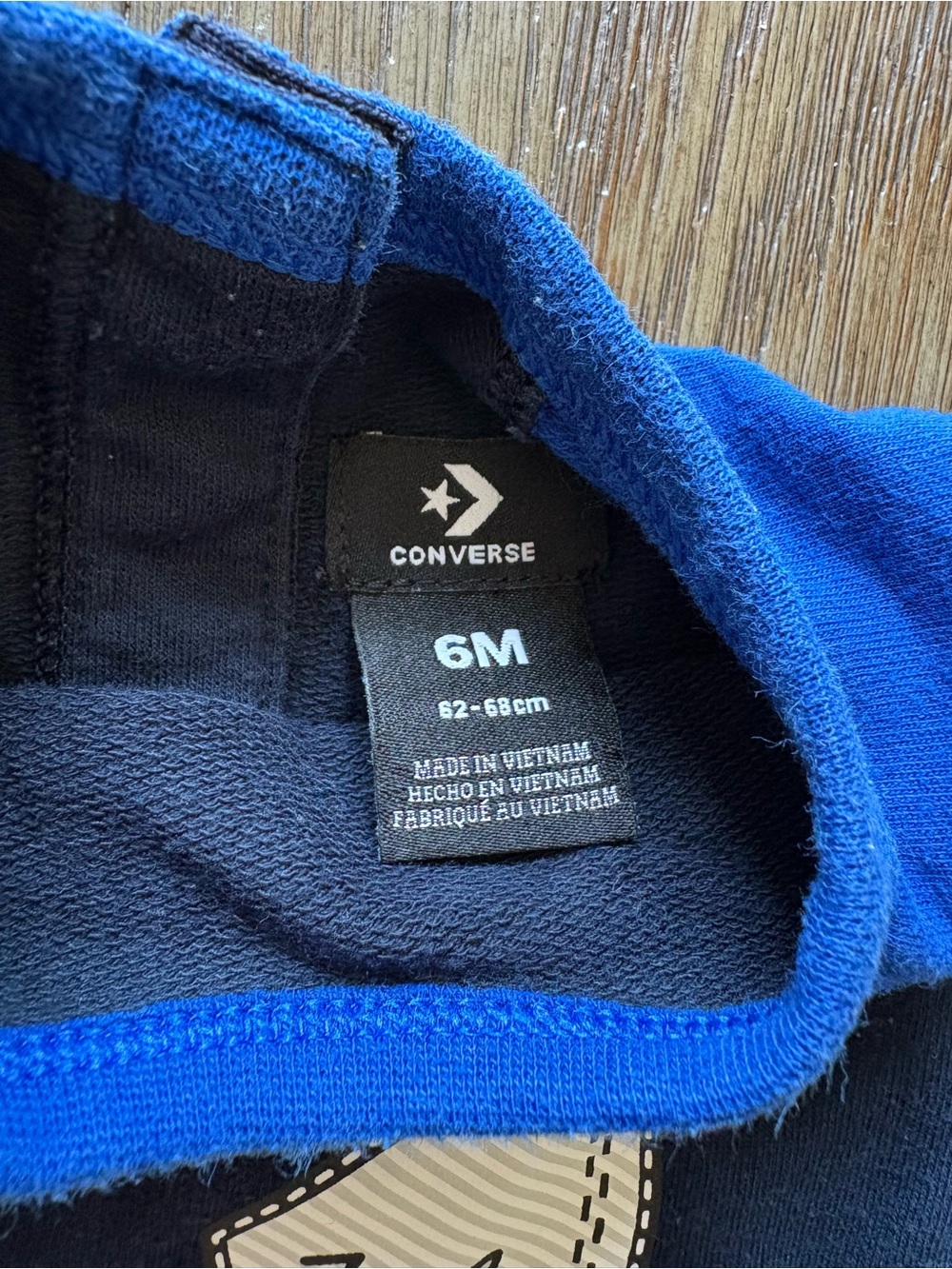 Converse Navy with Royal Blue Sleeve All Star Long Sleeve Romper - Picture 3 of 4